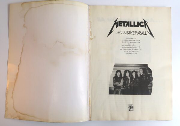 Metallica And Justice For All Score Sheet Guitar Tab Book Korea [water damage]