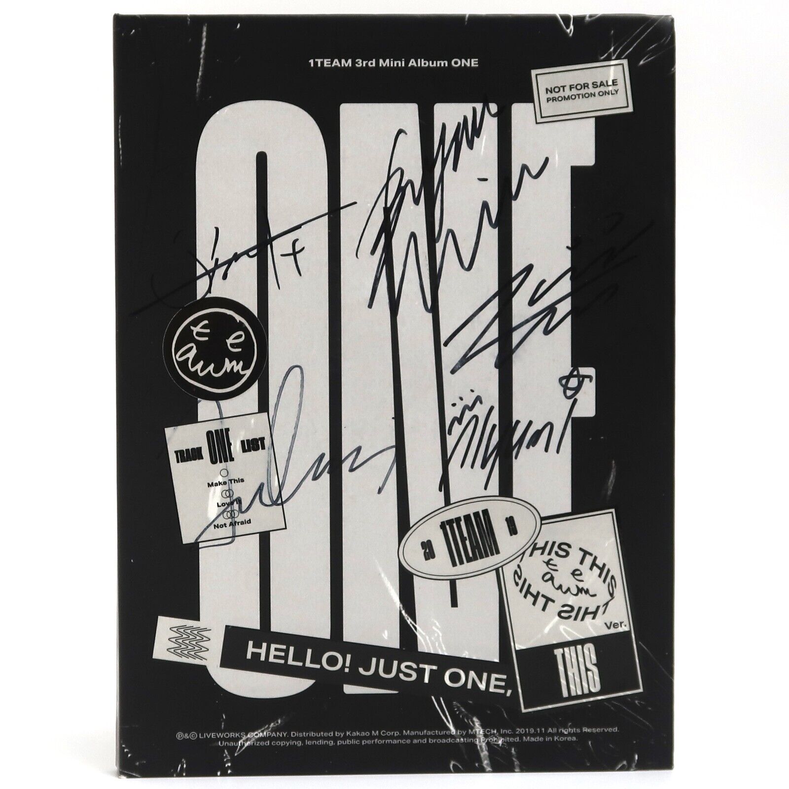1TEAM - ONE Signed Autographed 3rd Mini Album CD Promo + Message 2019 K-Pop