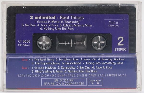 2 Unlimited - Real Things Album Korean Cassette Tape Korea