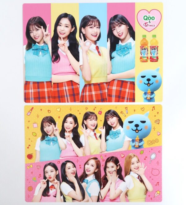 Qoo & Twice Ad Photo Sheet x 2 Set Japan Coca Cola K-Pop