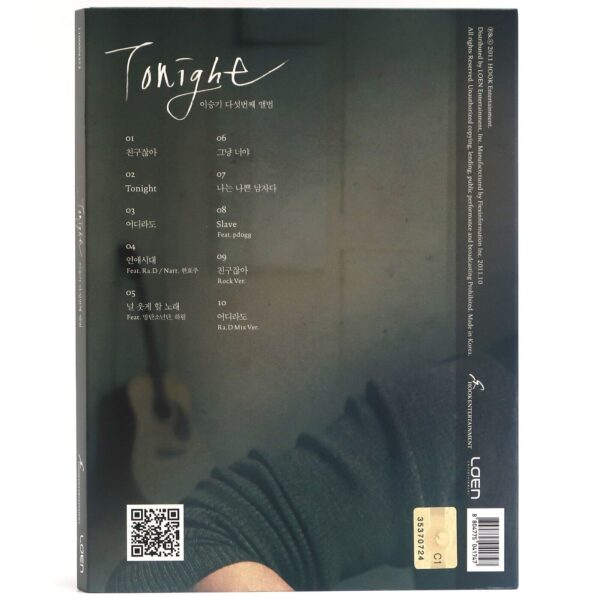 Lee Seung Gi - Tonight Album CD K-Pop 2011