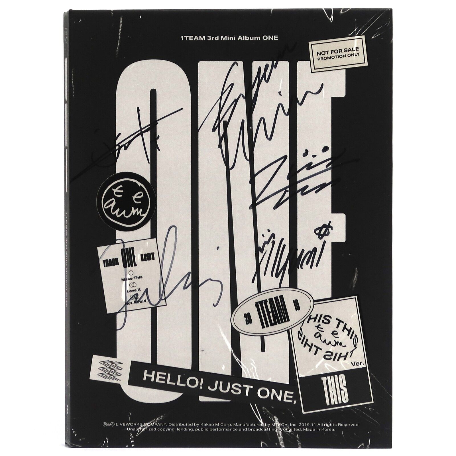 1TEAM - ONE Signed Autographed 3rd Mini Album CD Promo + PC 2019 K-Pop