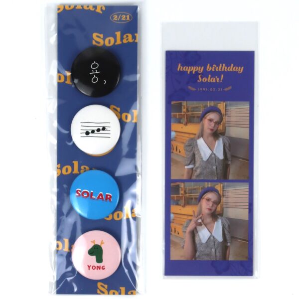 Solar Birthday Pin Button + Photocard Set Mamamoo Goods 2020