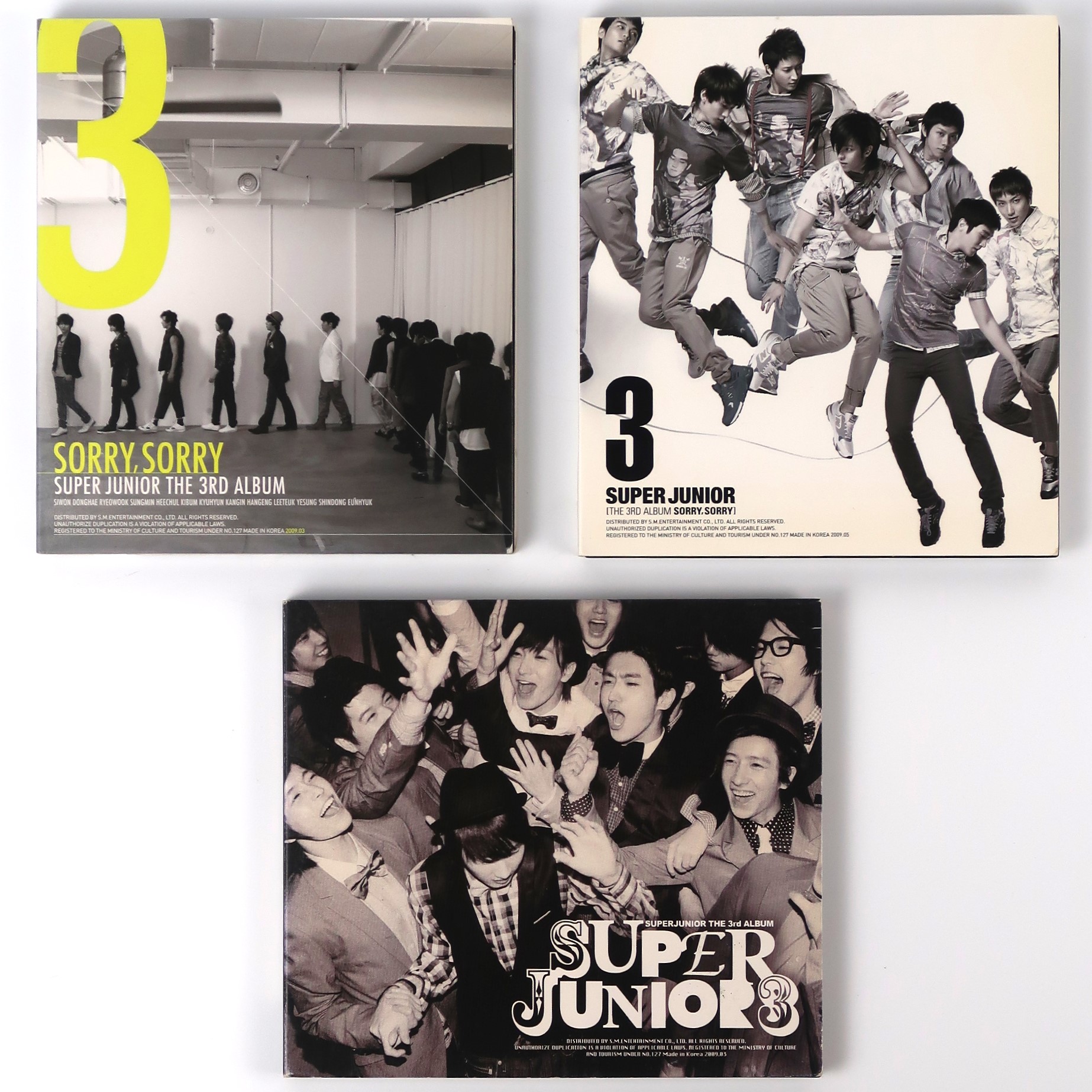 Super Junior - Sorry Sorry 3rd Album All Three Versions CD 2009 - Korea ...