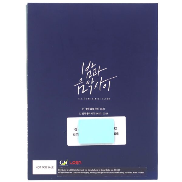 B.I.G - Between Night n Music CD Single Promo Album K-Pop 2015 Korea
