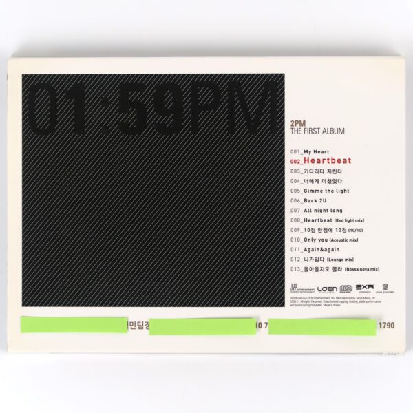 2PM - 01:59 The First Album Signed Autographed CD Promo K-pop 2009