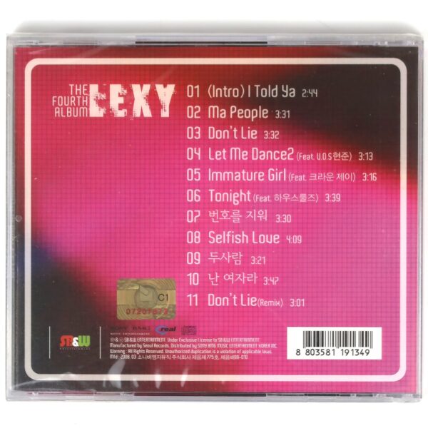 Lexli Album Lexy - The Fourth Album CD Factory Sealed 2000’s K-Pop 2008 Korea ...
