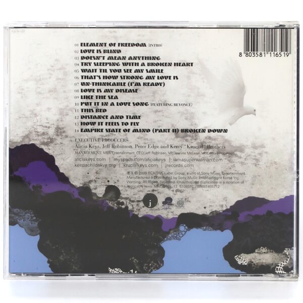 Alicia Keys - The Element of Freedom CD Album Korean Promo Korea