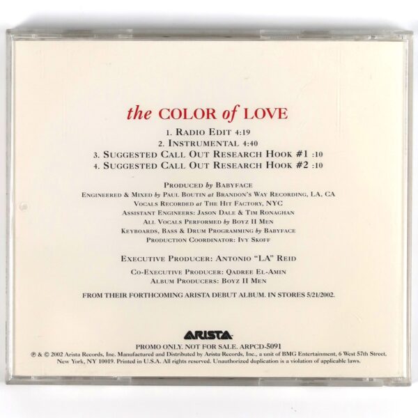 Boyz II Men - The Color of Love Korean Promo Single CD US Korea