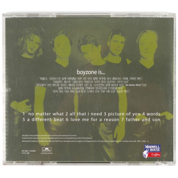 Boyzone - No Matter What / Where We Belong Korean Promo CD Album