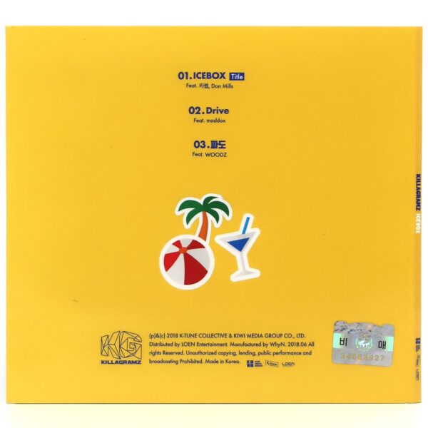 Killagramz - Icebox Signed Autographed CD Single Album 2018 K-Pop Korean Hip-Hop