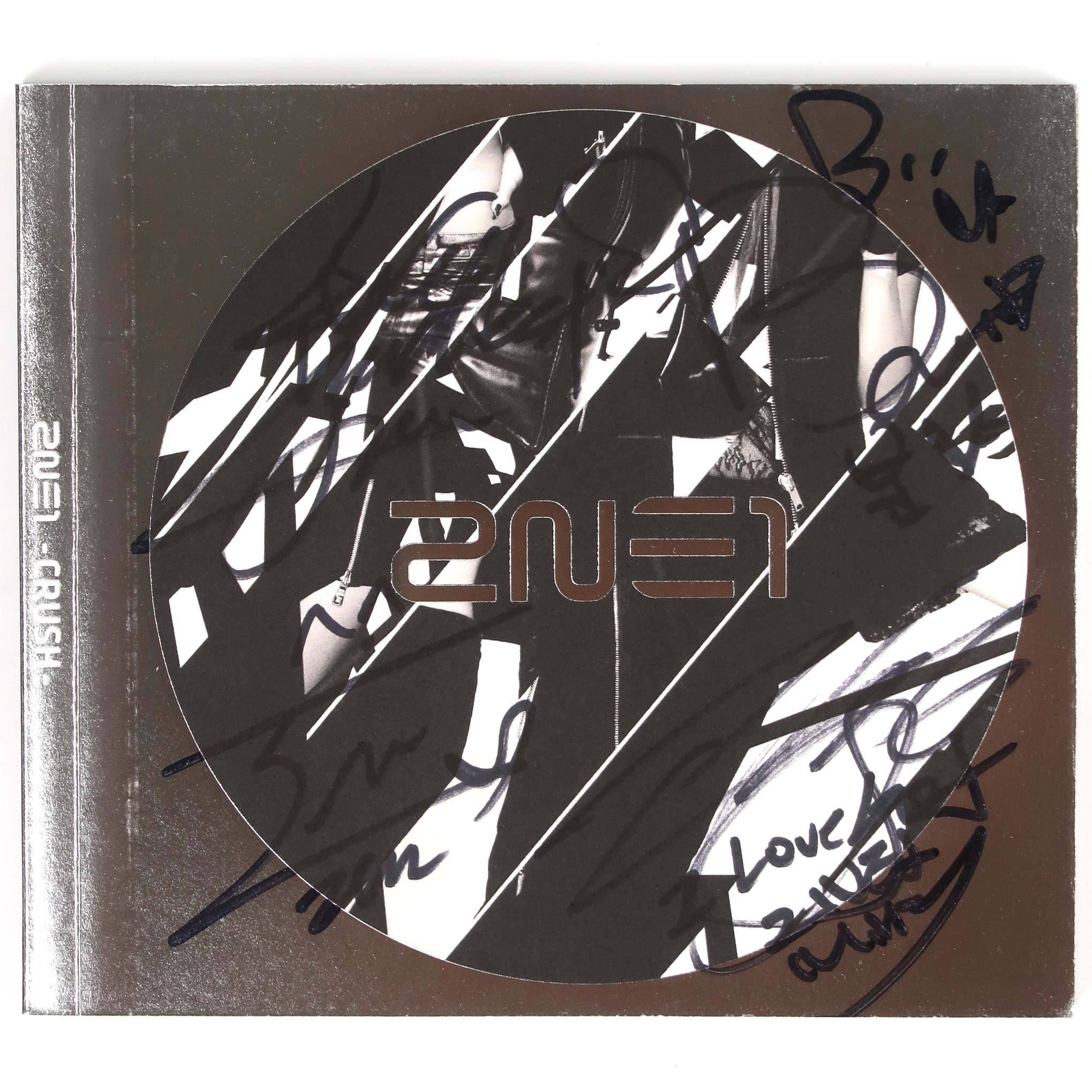 2NE1 - Crush [Black Ver.] Signed Autographed CD Album 2014 - Korea