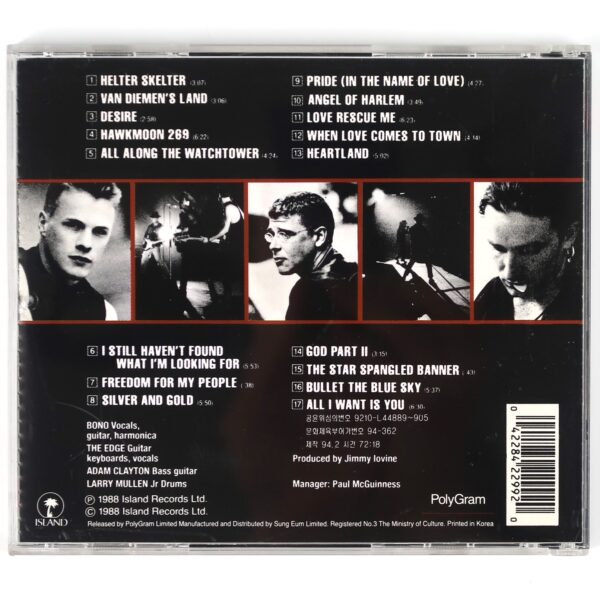U2 - Rattle And Hum Korean CD Album Korea Mint