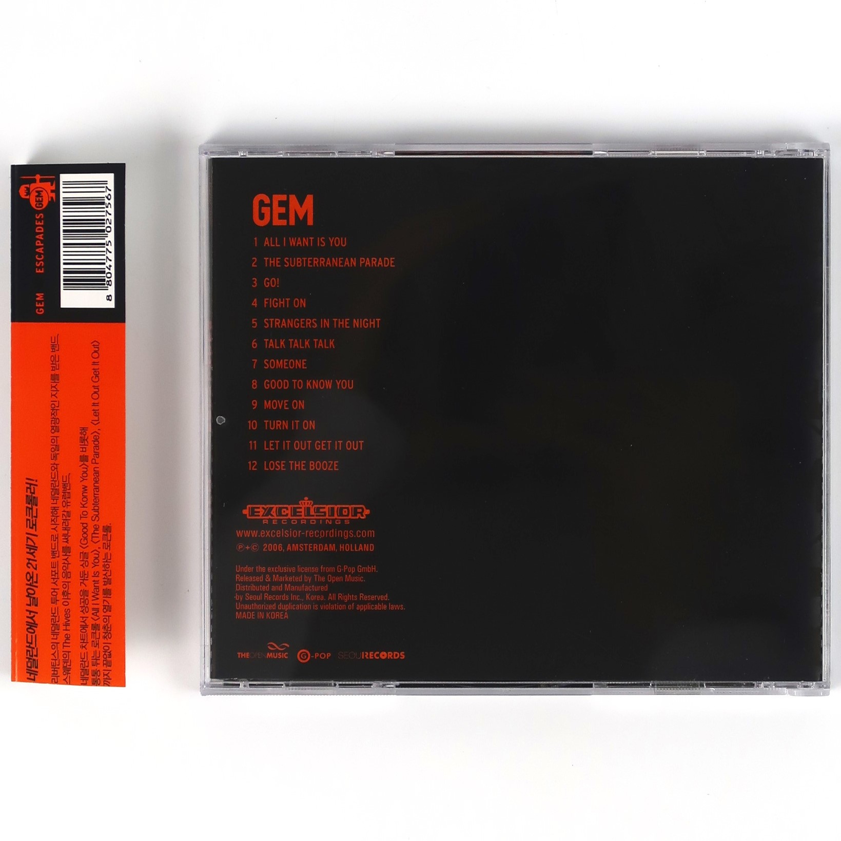 Gem - Escapades Korean CD Album Korea OBI Netherlands Rock Excelsior ...