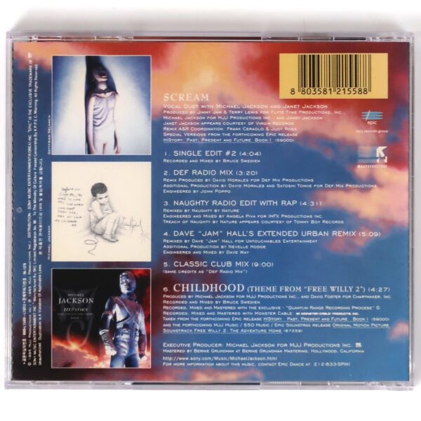 Michael Jackson & Janet Jackson - Scream / Childhood Korean CD Album Korea