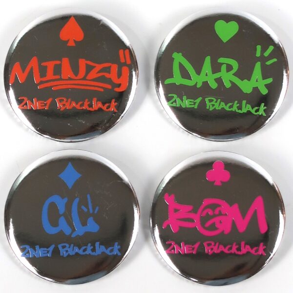 2NE1 3rd Blackjack Fanclub Set Mousepad Button Pin