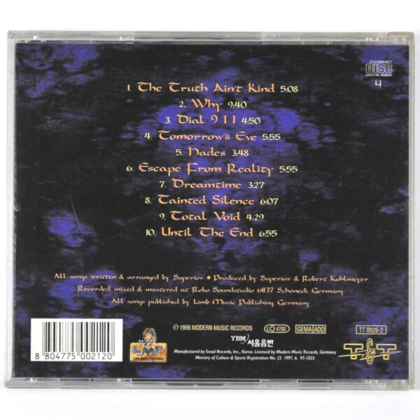 Superior - Behind Korean CD Album Korea Prog Metal