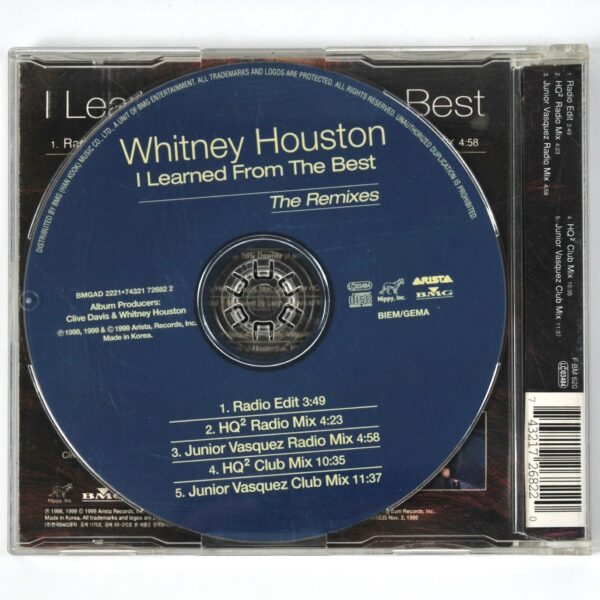 Whitney Houston - I Learned From The Best The Remixes Korean Maxi CD Album Korea
