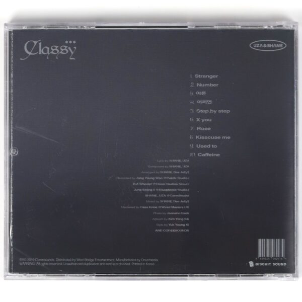 Uza & Shane - Classy Album CD + Photocards Indie K-Pop 2019
