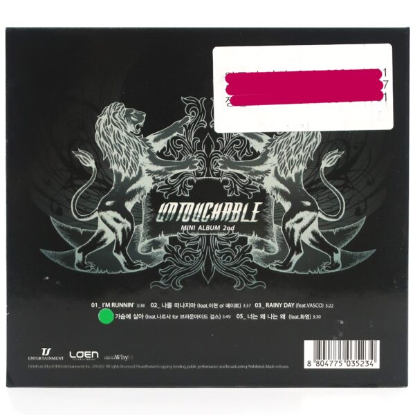 Untouchable - 2nd Mini Album Signed Autographed CD K-Rap Korean Hip Hop 2010