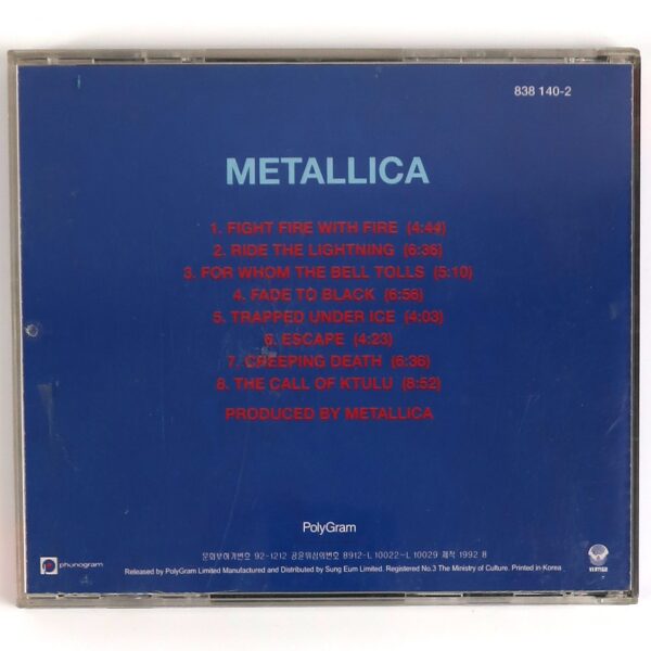 Metallica - Ride The Lightning Korean CD Album Korea Metal 1992