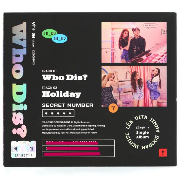 Secret Number - Who Dis? Signed Digipak CD Single Album Promo K-Pop 2020