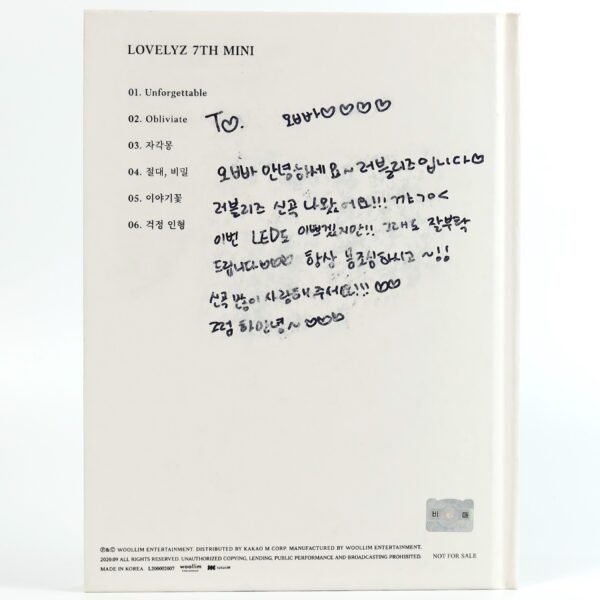Lovelyz - Unforgettable Signed + Message CD Album Promo 2020 K-Pop