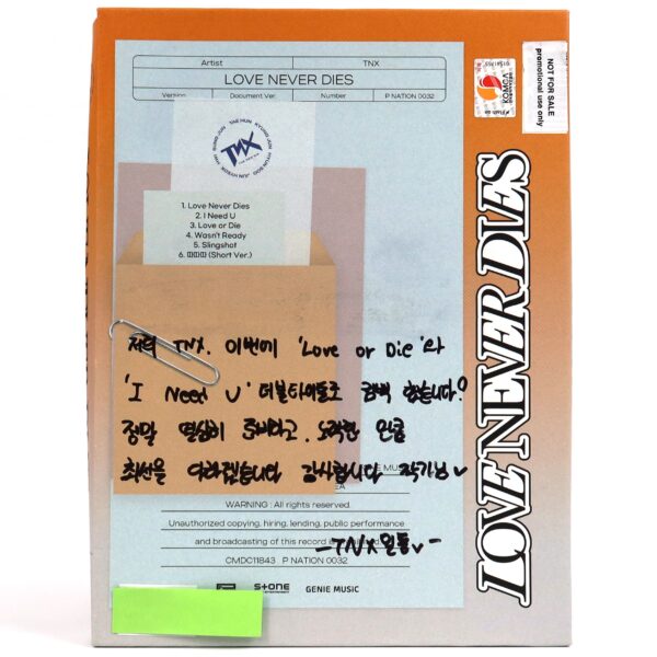 TNX - Love Never Dies Signed + Message CD Mini Album Promo 2023 K-Pop