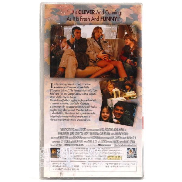 One Fine Day (1996) Korean Sealed VHS [NTSC] Korea Fox Watermark George Clooney