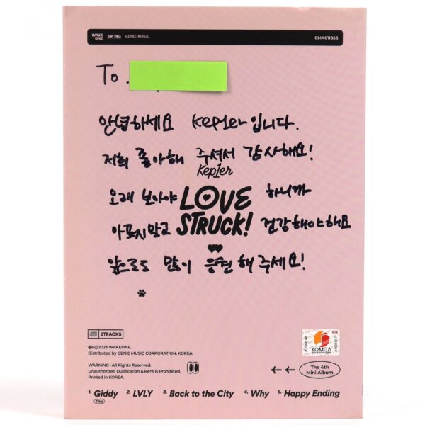 Kep1er - Love Struck! First Blush Ver. Signed Autographed CD Album Promo Kepler