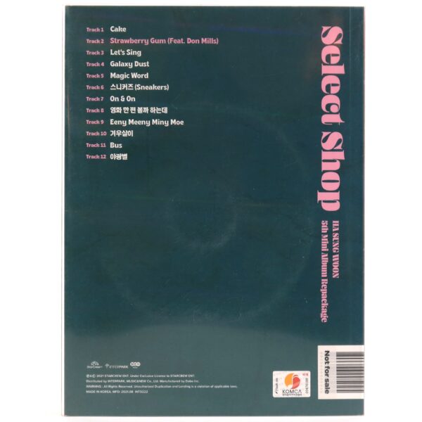 Ha Sung Woon - Select Shop Signed CD Album Promo K-Pop 2021 Wanna One Sungwoon