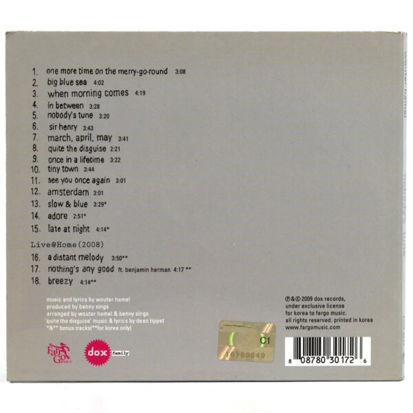 Wouter Hamel - Nobody's Tune Korean CD Album Korea Insert Hype Sticker
