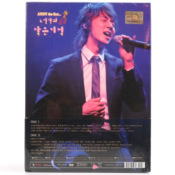 Andy - The First Live Concert Sealed DVD Early K-Pop 2008 Shinhwa Solo