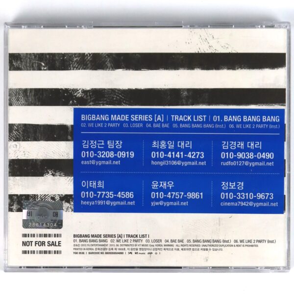 Bigbang - Made Series A Mini Album CD Promo 2015 - Korea Disco
