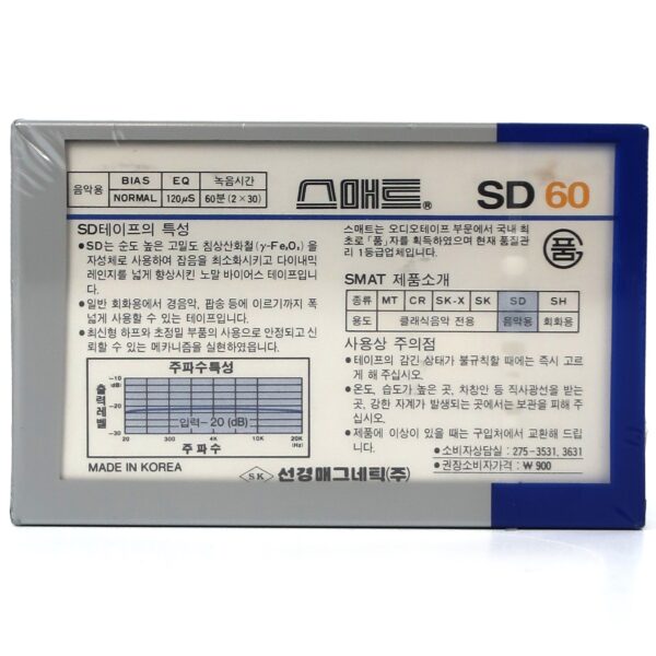 Smat SD 60 Blank Cassette Tape Sealed Type I Korea