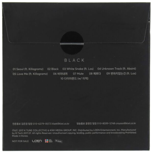 Lee Hyori - Black Album Promo CD K-Pop Fin.k.l 2017