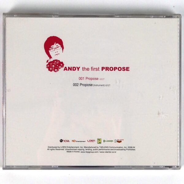 Andy - Propose Single Album CD K-Pop 2008 Shinhwa Solo