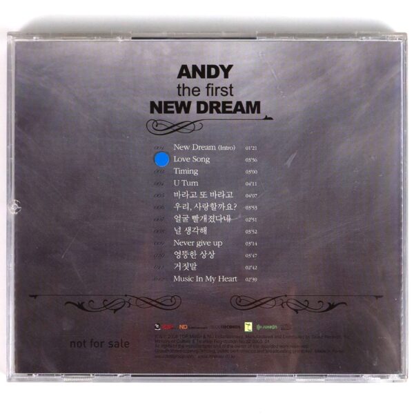 Andy - New Dream Album CD Promo K-Pop 2008 Shinhwa Solo