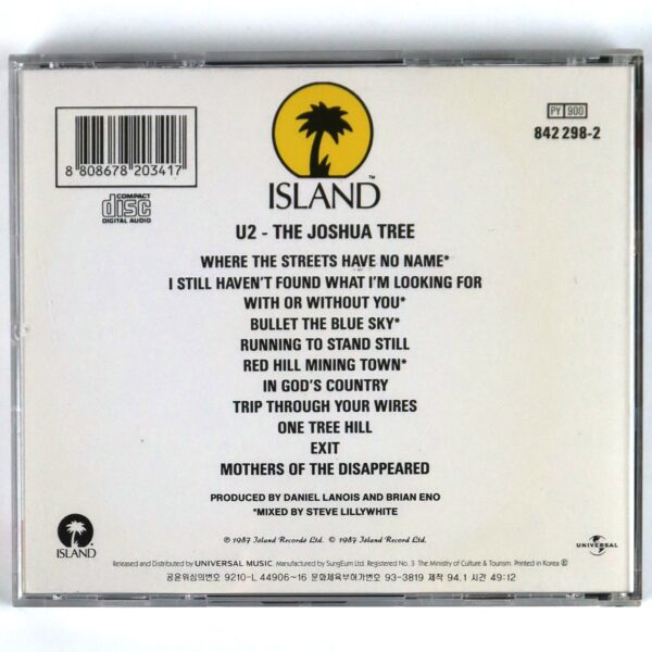 U2 - The Joshua Tree Korean Album CD Korea Universal