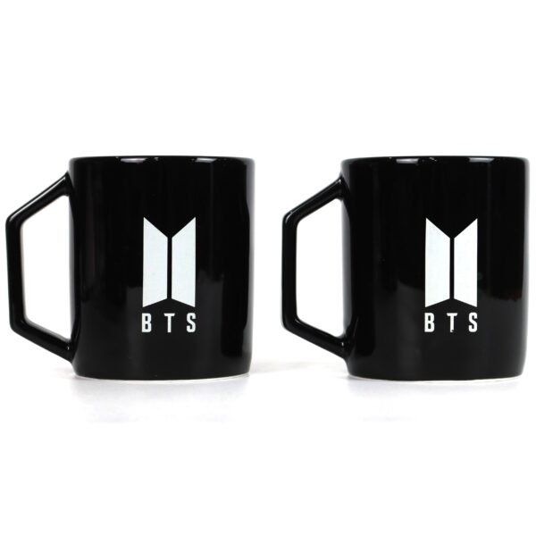 BTS Logo Mug Black Set of 2 Map Of The Soul Pop-Up Official Goods 2020