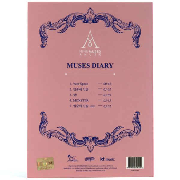 Nine Muses - Muses Diary CD 1st Single Album No PC 2016 K-Pop 9Muses