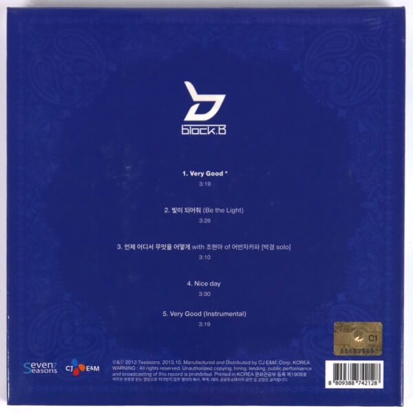 Block B - Very Good 3rd Mini Album CD Sealed K-Pop 2013