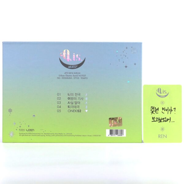 Nu'est - Q Is 4th Mini Album CD + Ren Photocard K-Pop 2016