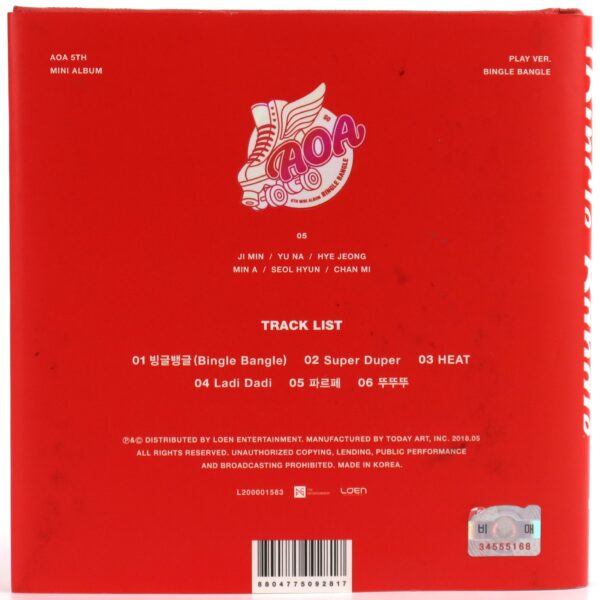 AOA - Bingle Bangle 5th Mini Album Signed + Message Promo CD 2018