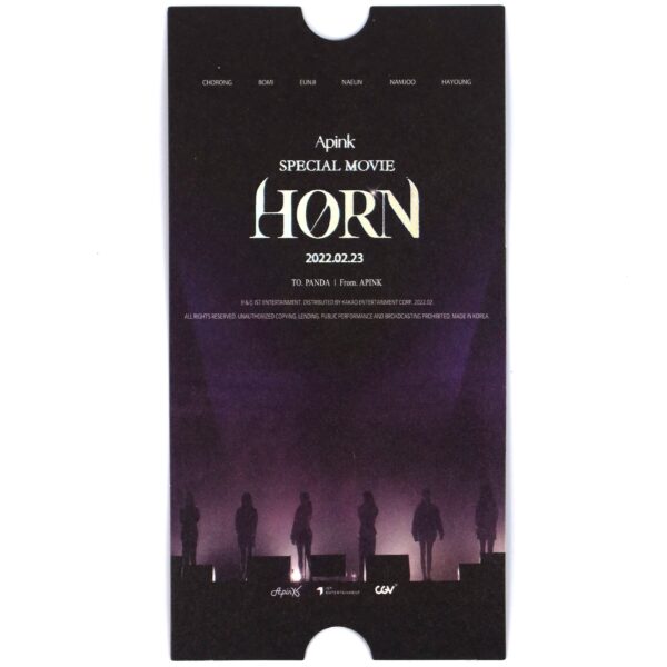 Apink Special Movie Horn Movie Ticket