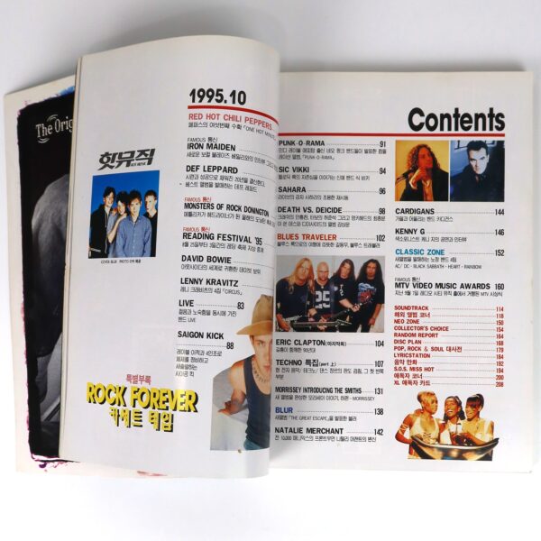 Blur in Hot Music Magazine + Cassette Tape Korea October 1995 RHCP Iron Maiden
