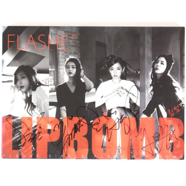 Flashe - Lip Bomb Signed Autographed CD Single Album Promo 2016 K-Pop