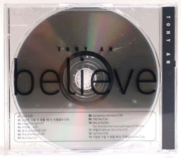 IMG_992507 Tony An - Believe 1st Album CD 2004 Ahn H.O.T. K-Pop 2004 Thick Case