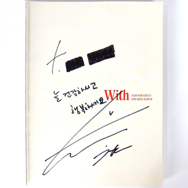 Nam Woo Hyun - With [A Ver.] 4th Mini Album Signed Promo CD 2021 Infinite