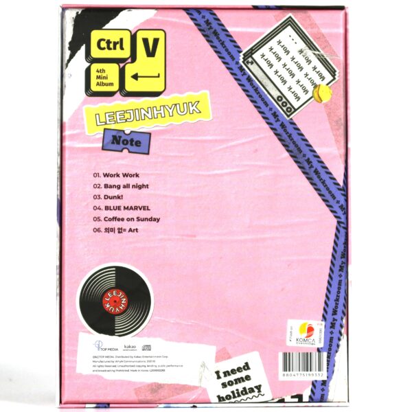 Lee Jin Hyuk - CTRL-V [Note Ver.] Signed CD Mini Album Promo Up10tion K-Pop